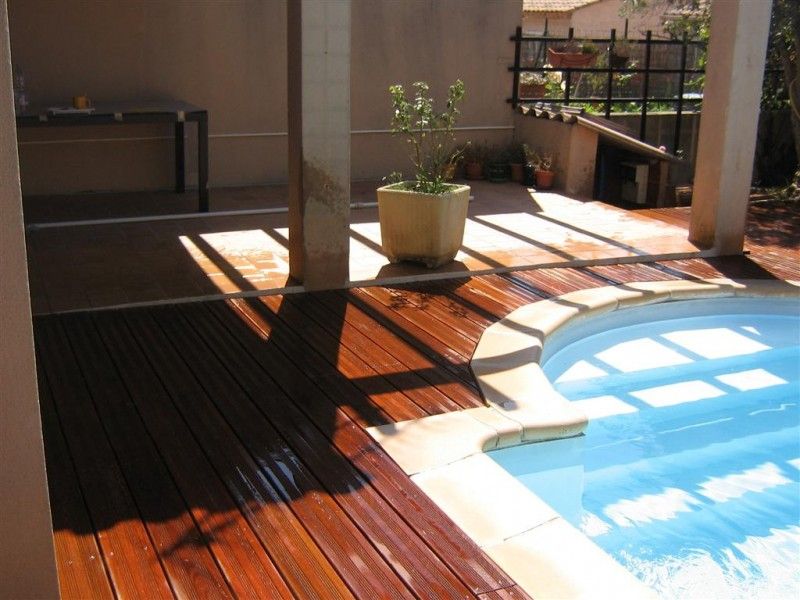 Tour de piscine en bois exotique Ipé à Coudoux