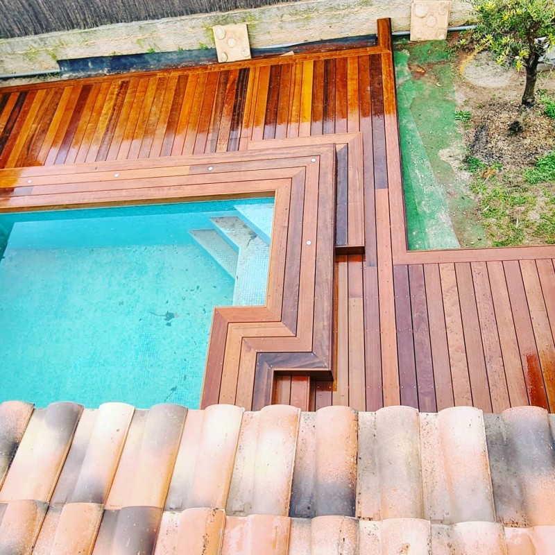 Installation d'un tour de piscine en itauba à Simiane-Collongue