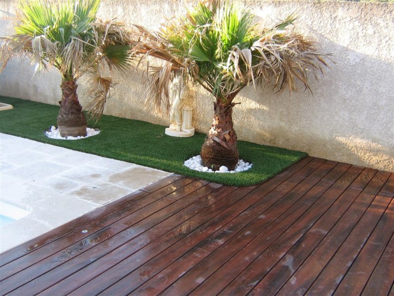 Tour De Piscine En Bois Composite Fiberon à Lancon De