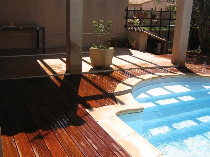 Tour de piscine en bois exotique Ipé à Coudoux